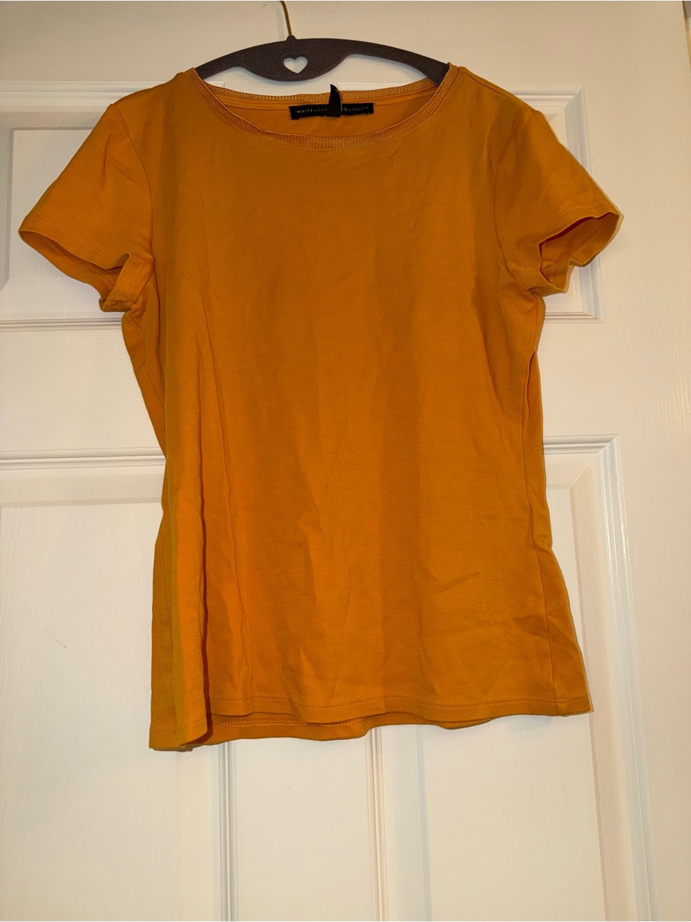 White House Black Market Orange Pima Cotton Crew Neck T-Shirt, Size SP